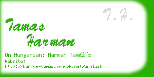 tamas harman business card